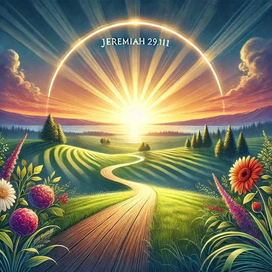 Jeremiah 29:11, reflecting hope and trust in God's plans for a bright future. Let me know if there's anything you'd like to adjust or enhance!