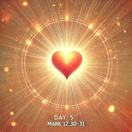 Heart surrounded by God's glorious light