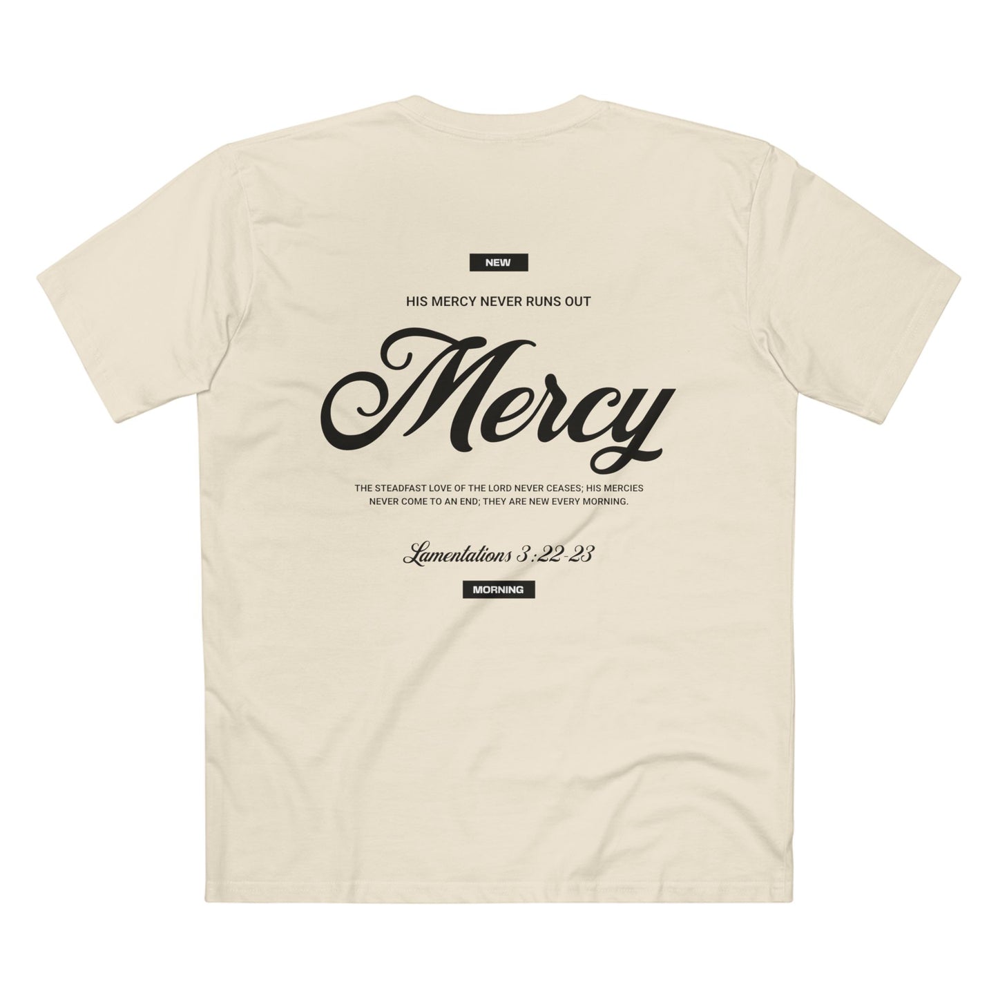 "Mercy" Christian T-Shirt – Lamentations 3:22–23 | New Every Morning