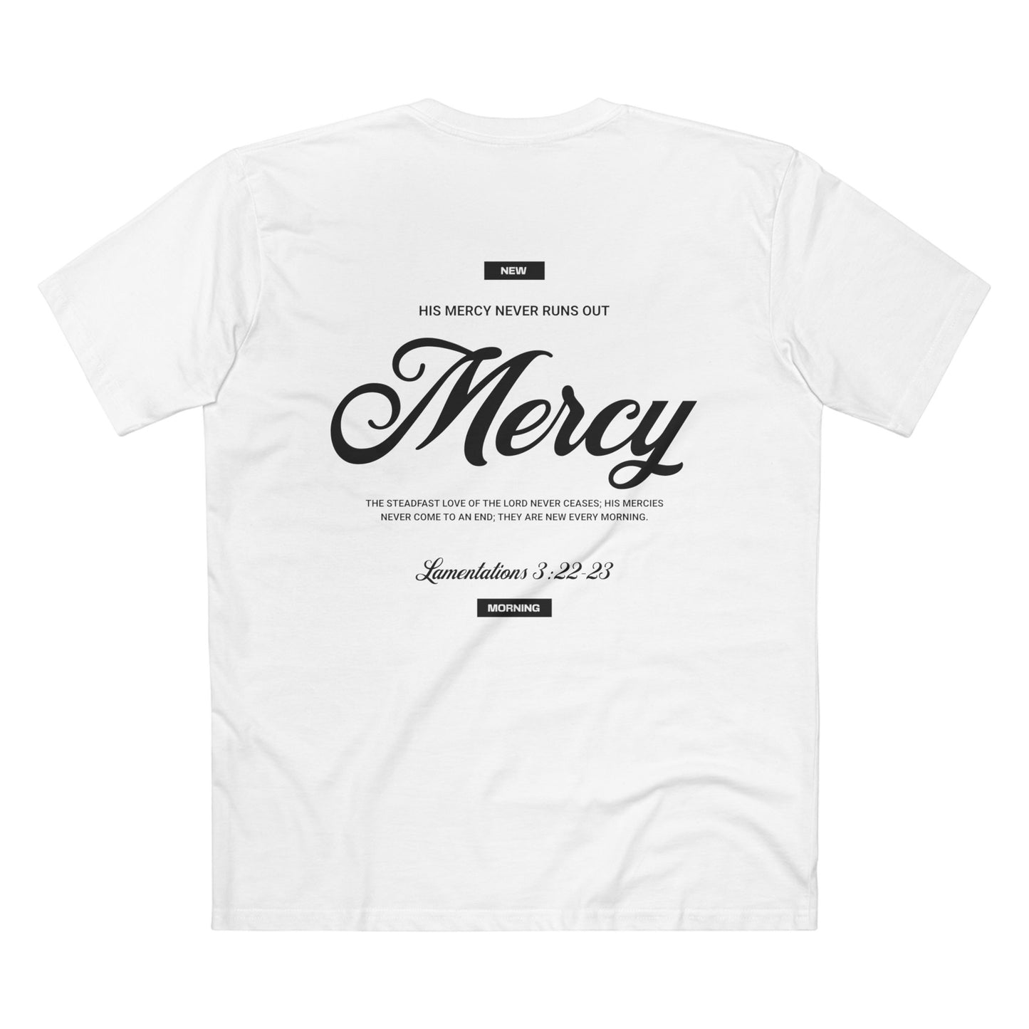 "Mercy" Christian T-Shirt – Lamentations 3:22–23 | New Every Morning