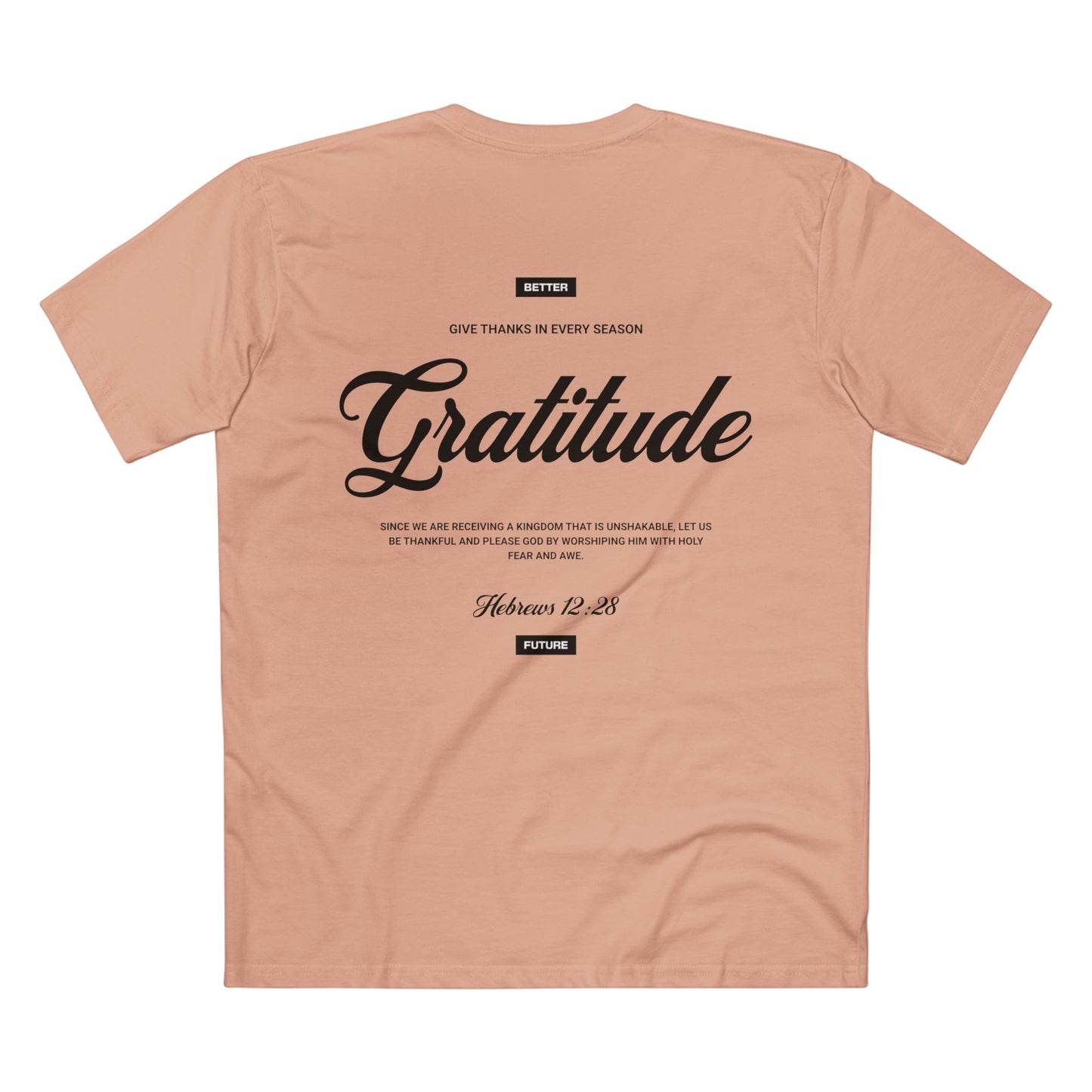 Gratitude Luxury Christian T-Shirt – Hebrews 12:28