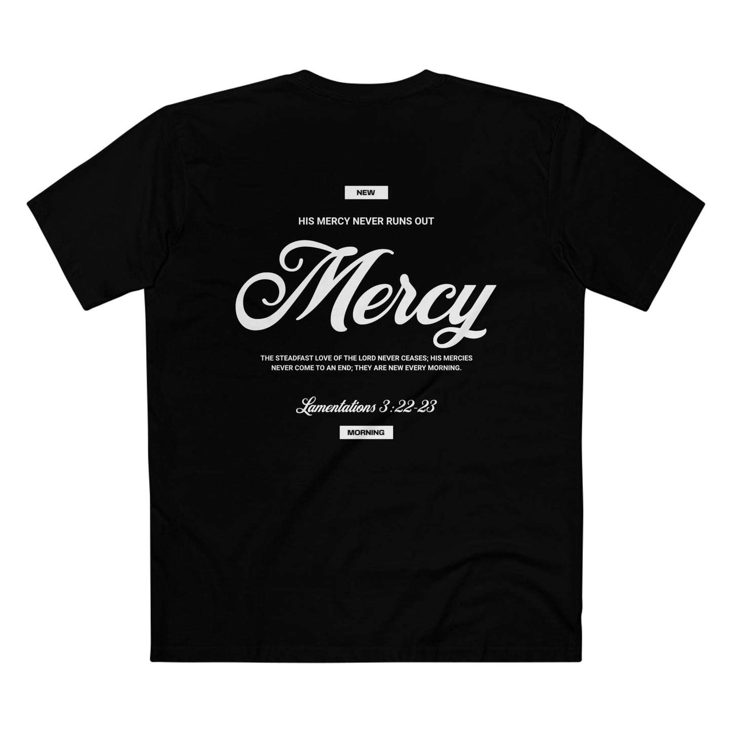 "Mercy" Christian T-Shirt – Lamentations 3:22–23 | New Every Morning