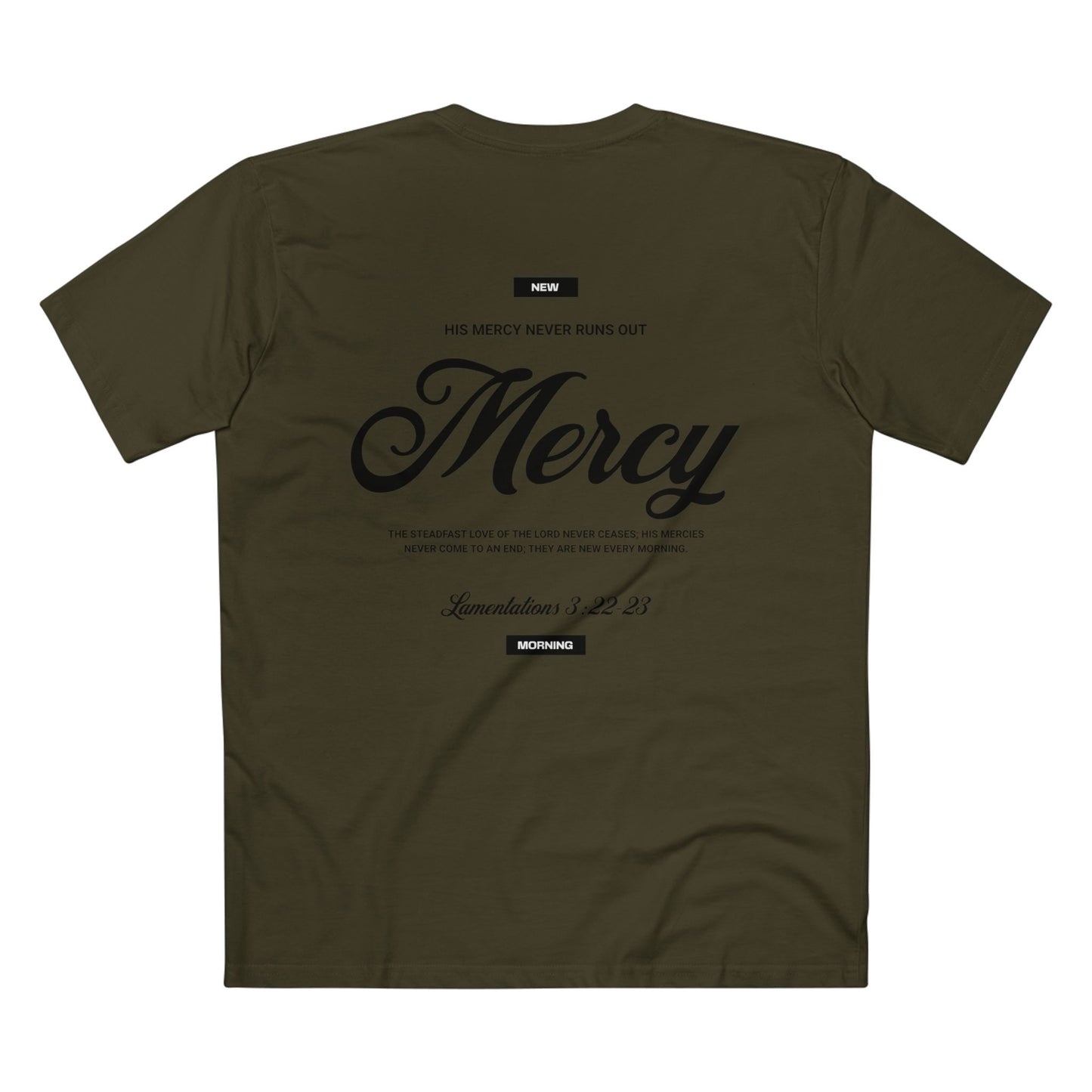 "Mercy" Christian T-Shirt – Lamentations 3:22–23 | New Every Morning