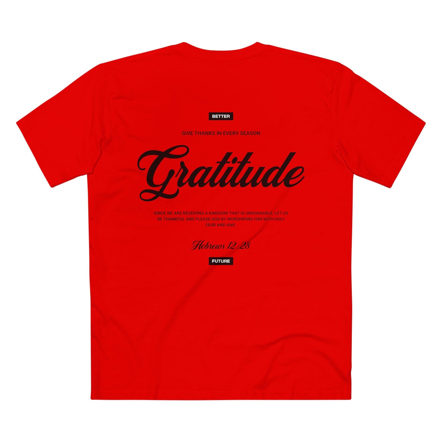 Gratitude Luxury Christian T-Shirt – Hebrews 12:28