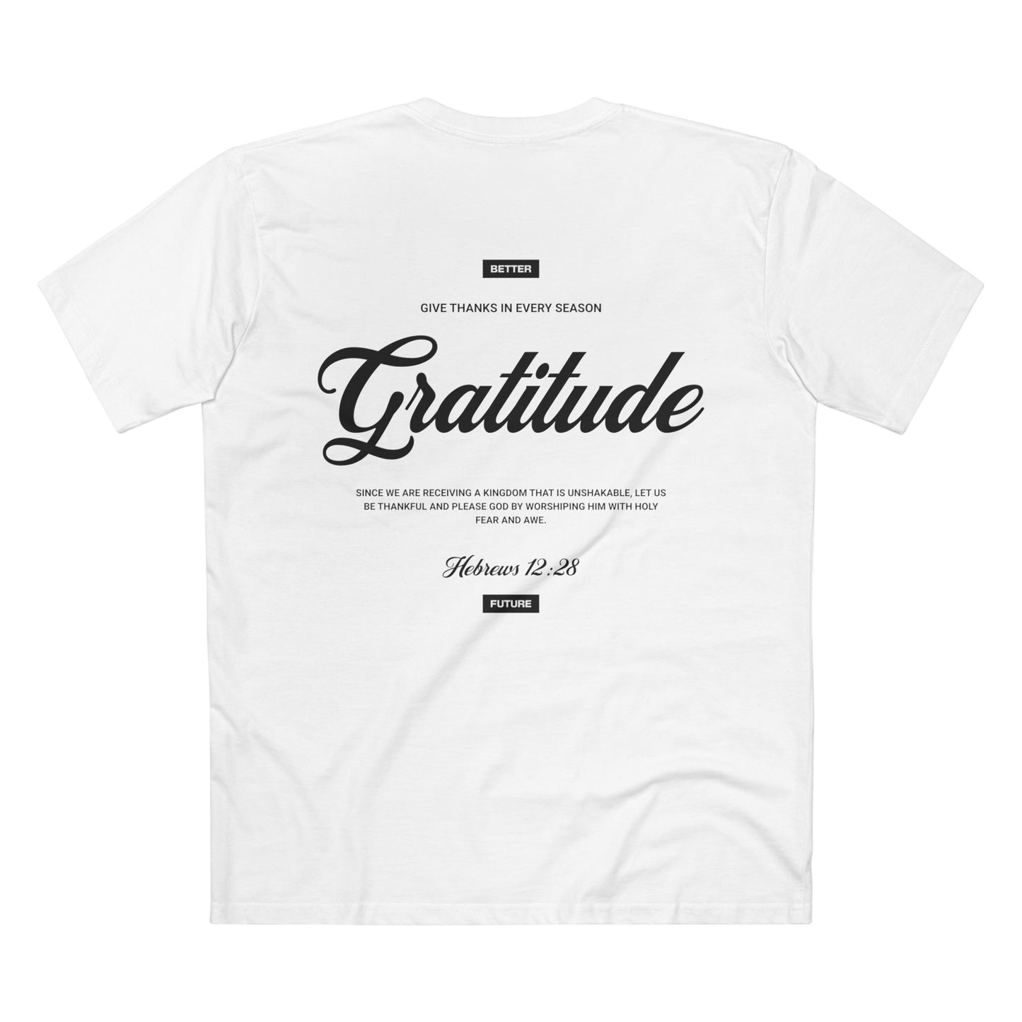 Gratitude Luxury Christian T-Shirt – Hebrews 12:28