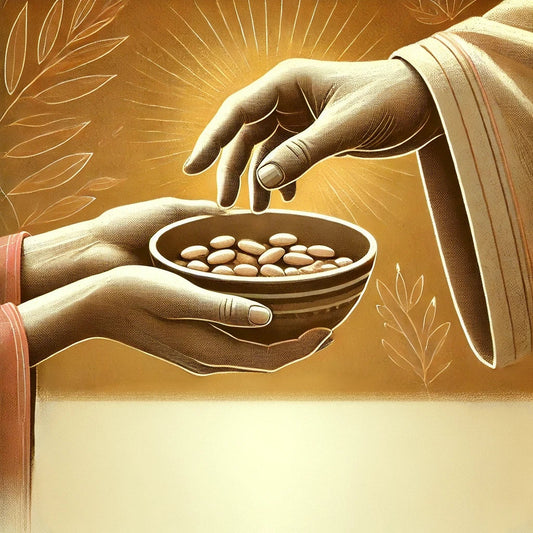 Hands serving food