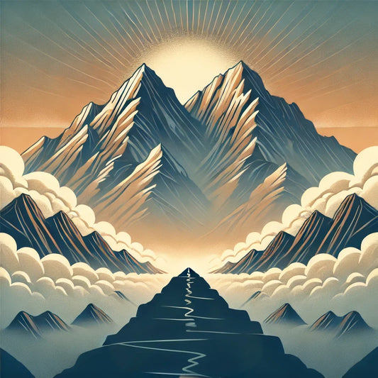 Mountain range with path leading to the mountaions