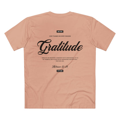 Gratitude Luxury Christian T-Shirt – Hebrews 12:28