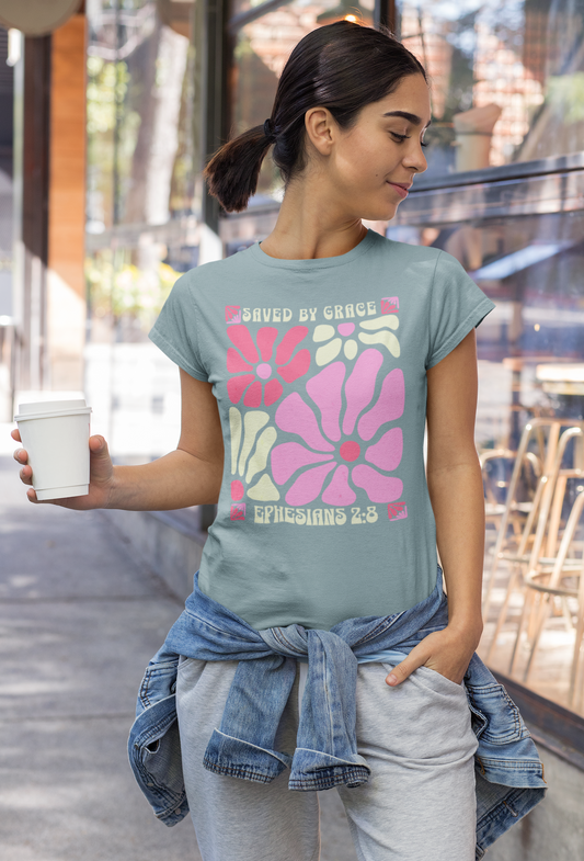 Saved by Grace – Retro Faded T-Shirt